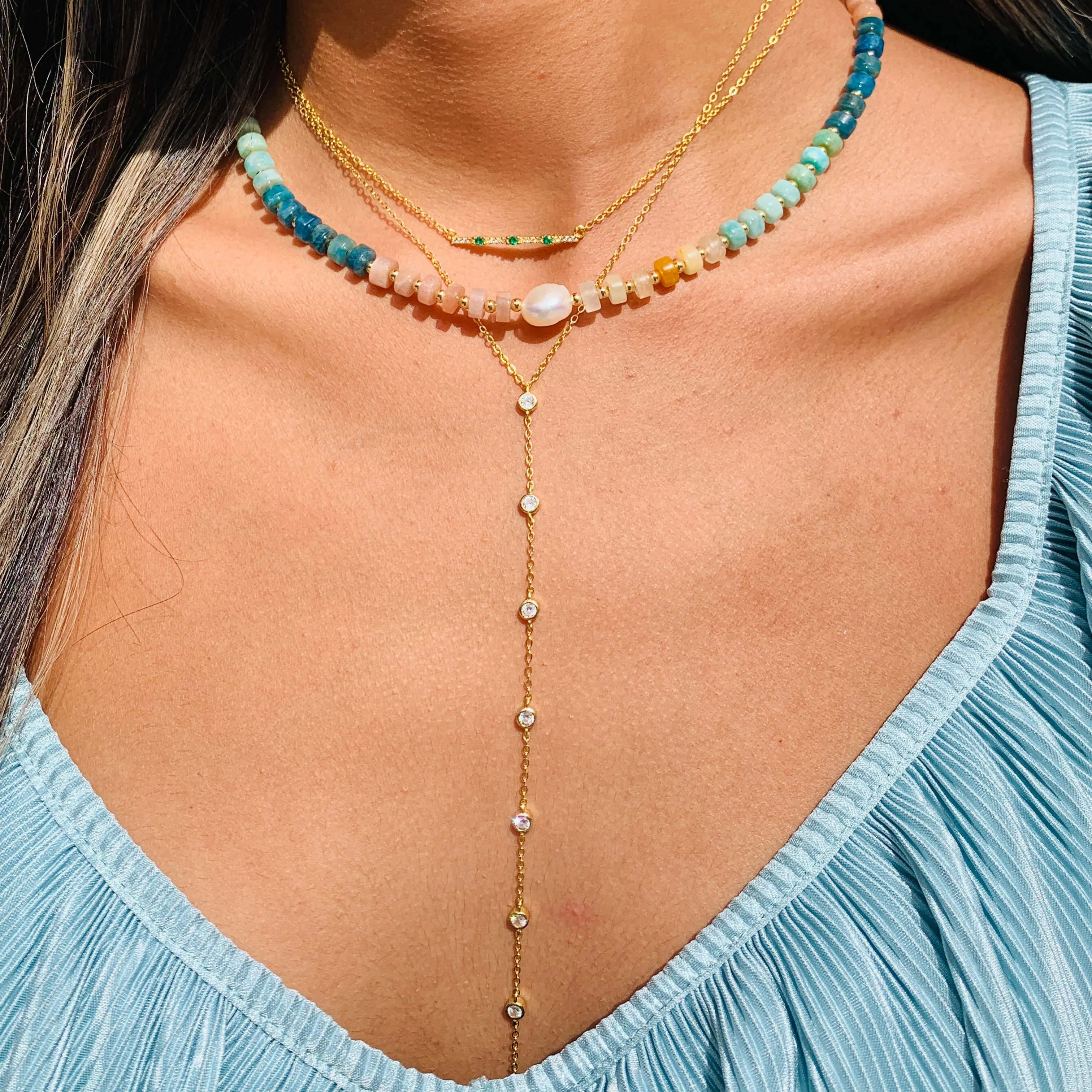 Ana Lariat CZ Necklace