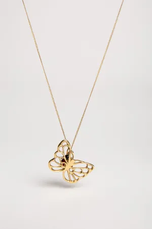 ANGELA CUMMINGS FOR TIFFANY & CO. | VINTAGE GOLD BUTTERFLY PENDANT WITH LADYBUG CHARM & CHAIN