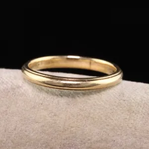 Antique Art Deco 14K Yellow Gold Classic Engraved Wedding Band