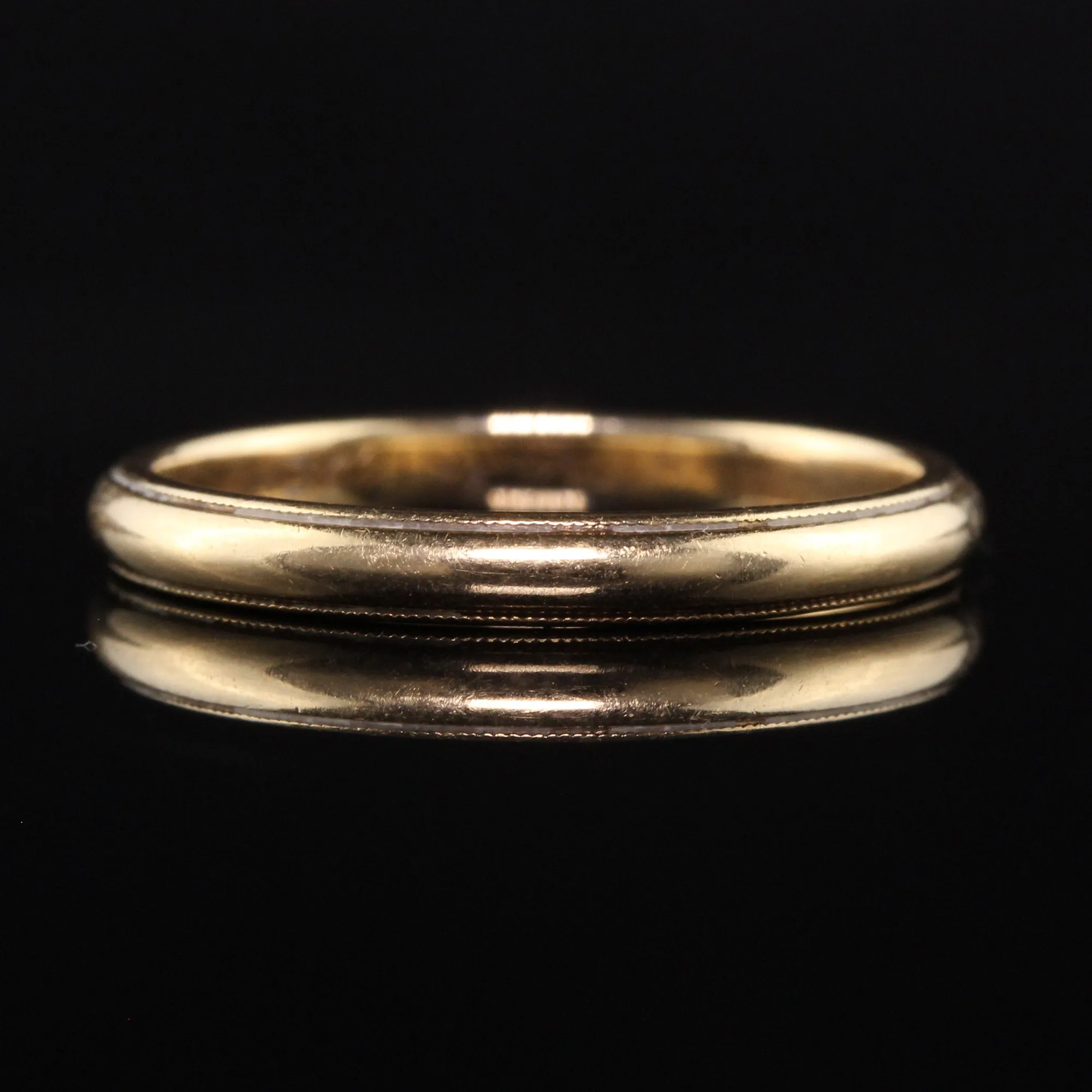 Antique Art Deco 14K Yellow Gold Classic Engraved Wedding Band