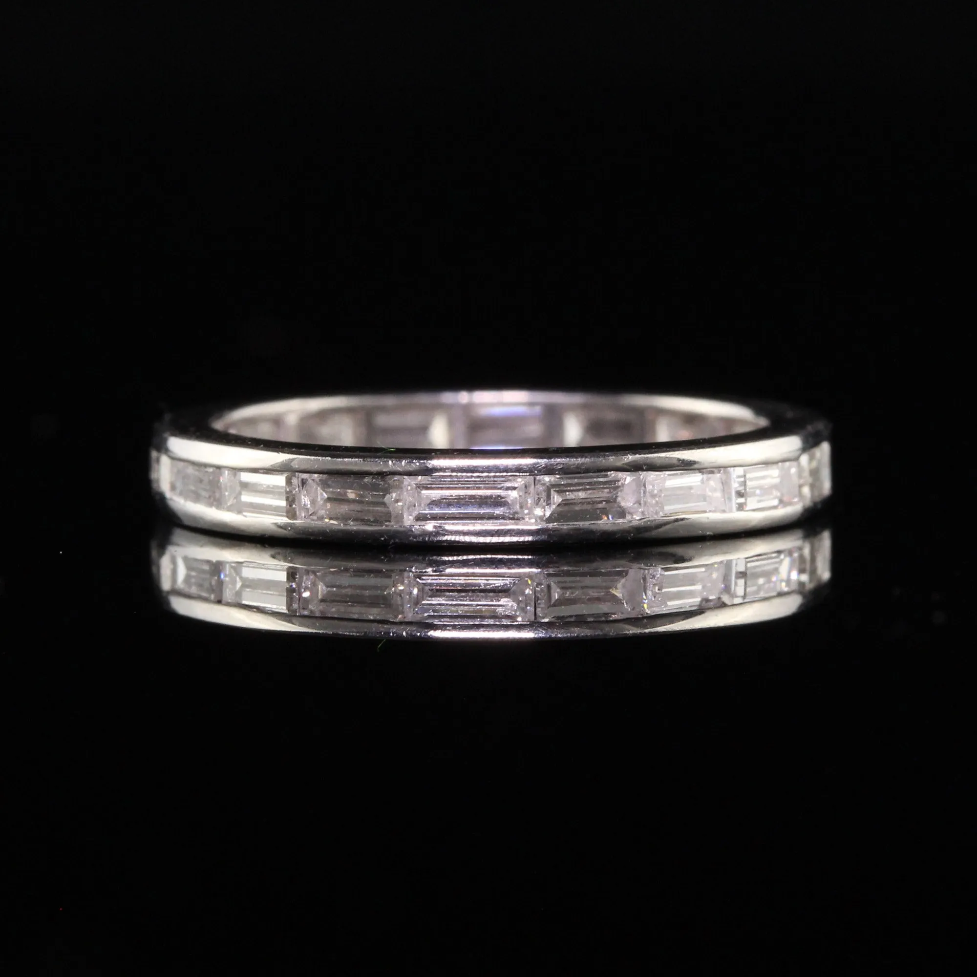 Antique Art Deco Platinum Baguette Diamond Eternity Band - Size 5
