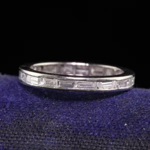 Antique Art Deco Platinum Baguette Diamond Eternity Band - Size 5