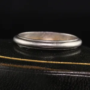 Antique Art Deco Platinum Classic Engraved Wedding Band