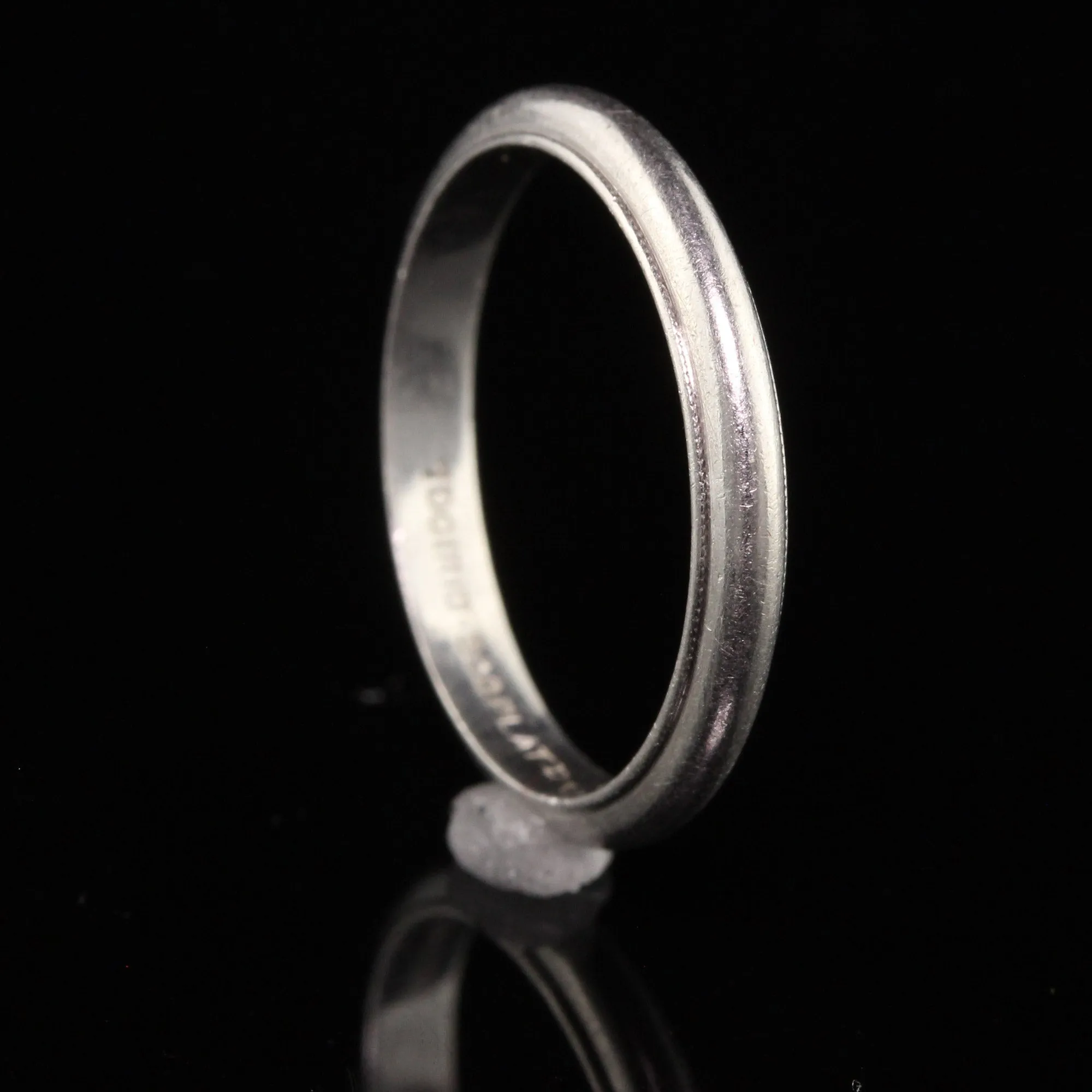 Antique Art Deco Platinum Classic Engraved Wedding Band