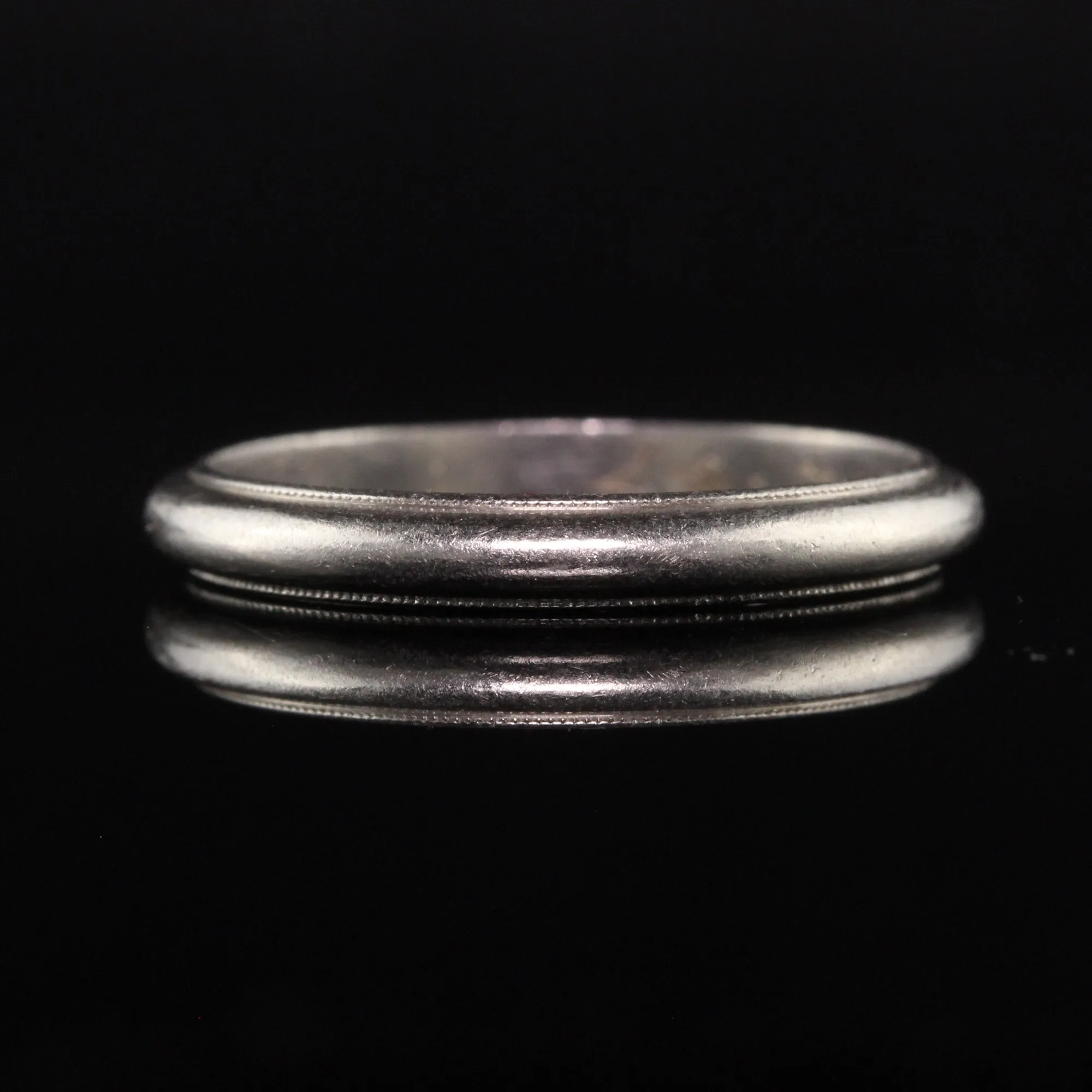 Antique Art Deco Platinum Classic Engraved Wedding Band