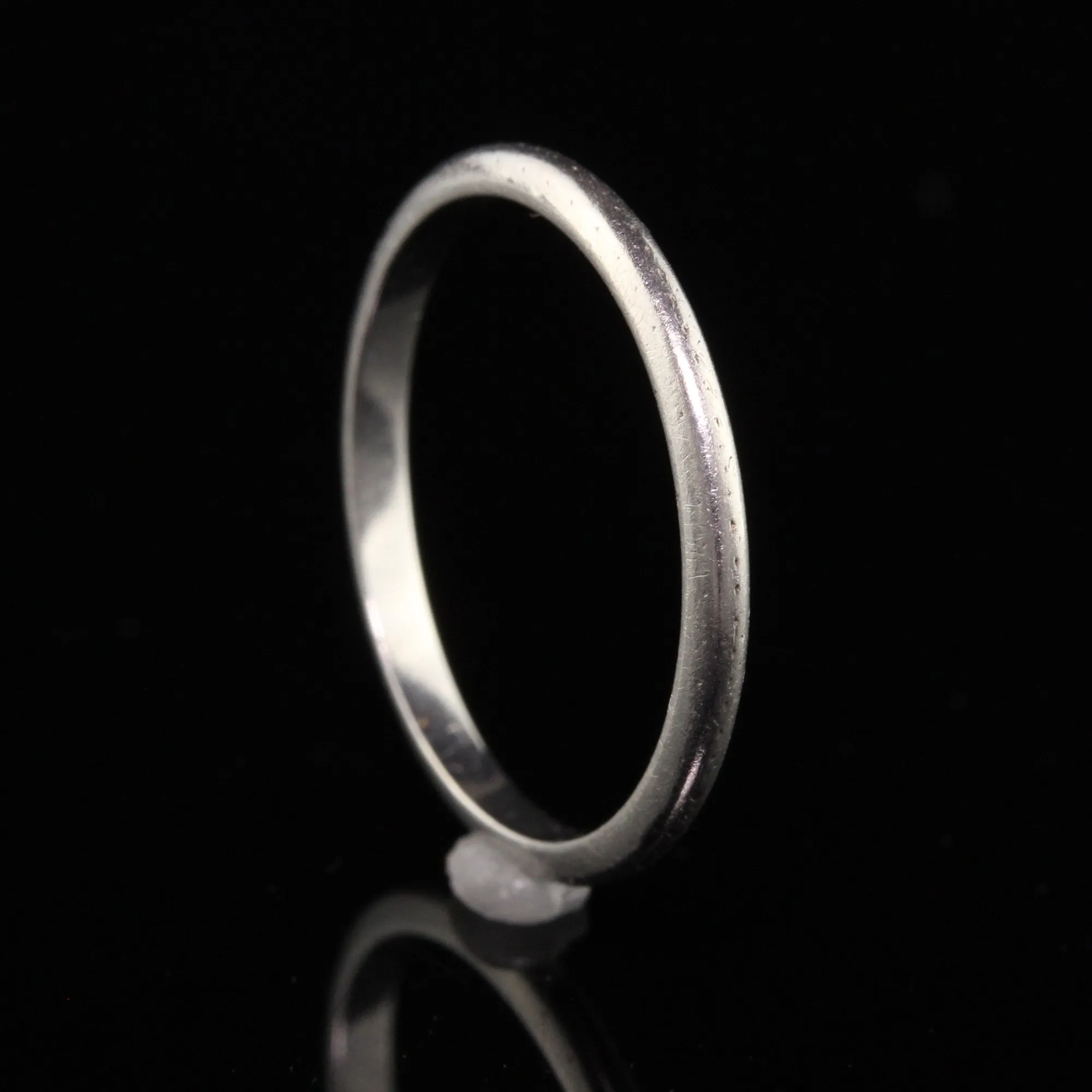 Antique Art Deco Platinum Classic Stacking Wedding Band