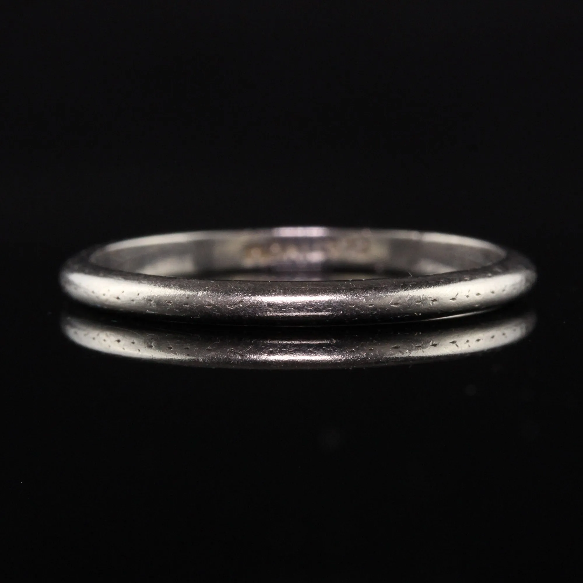 Antique Art Deco Platinum Classic Stacking Wedding Band