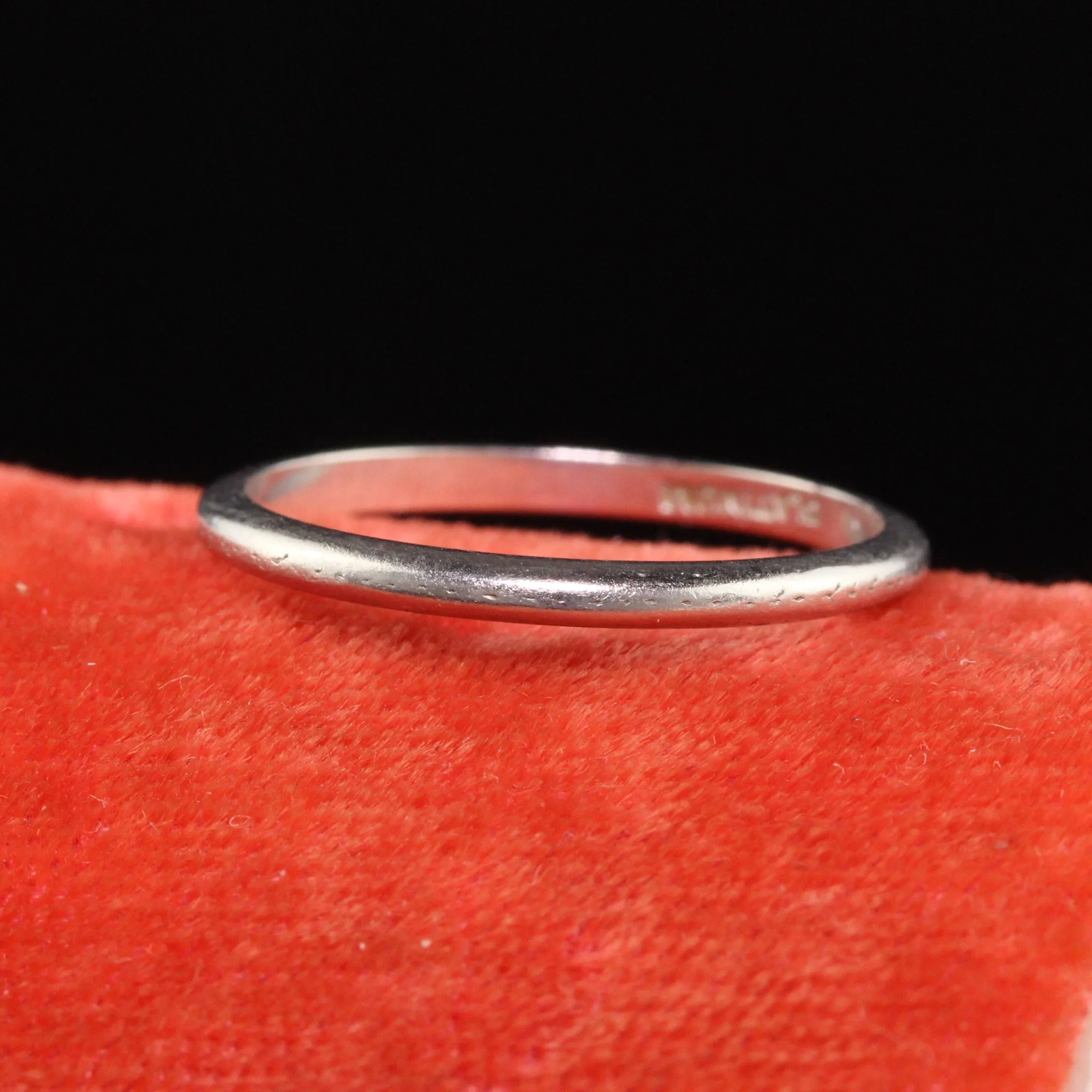 Antique Art Deco Platinum Classic Stacking Wedding Band