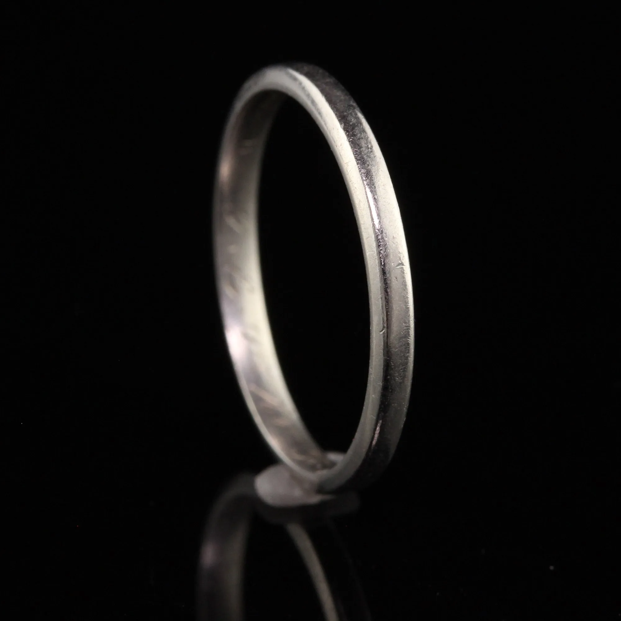 Antique Art Deco Platinum Engraved Classic Wedding Band