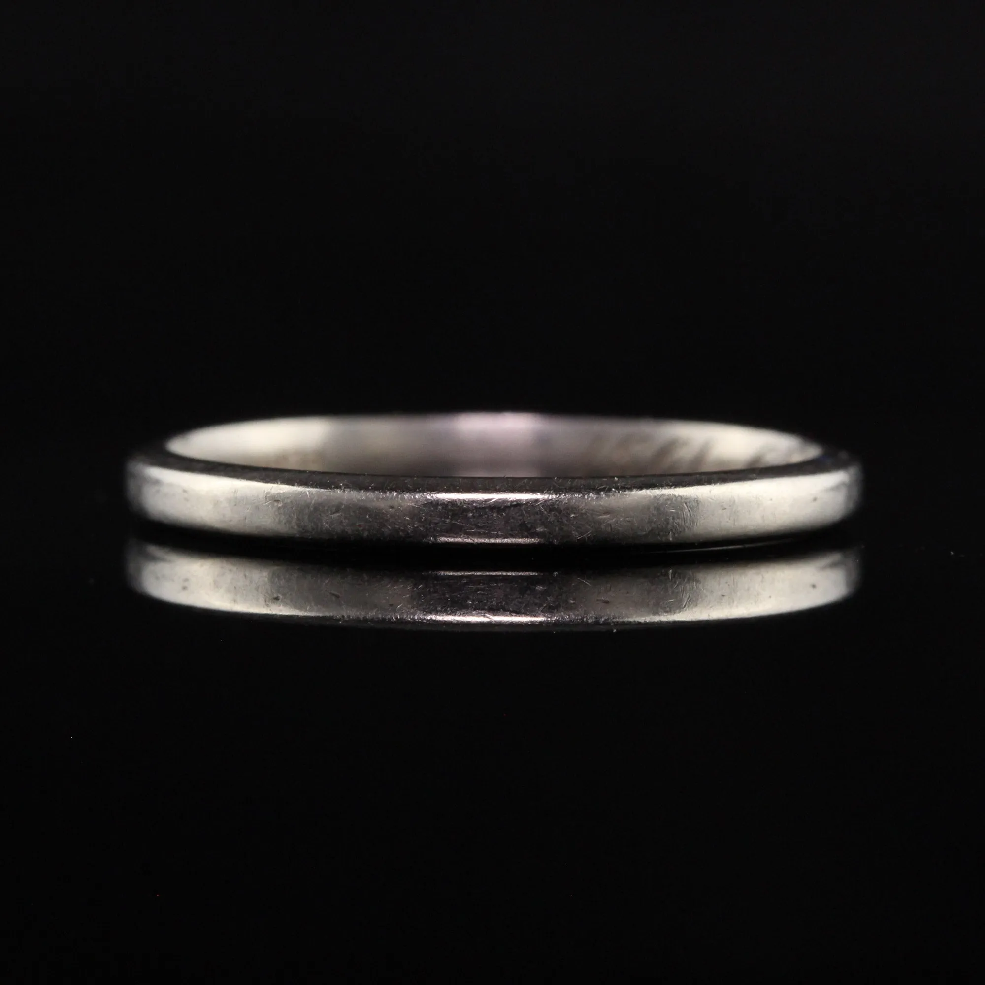 Antique Art Deco Platinum Engraved Classic Wedding Band