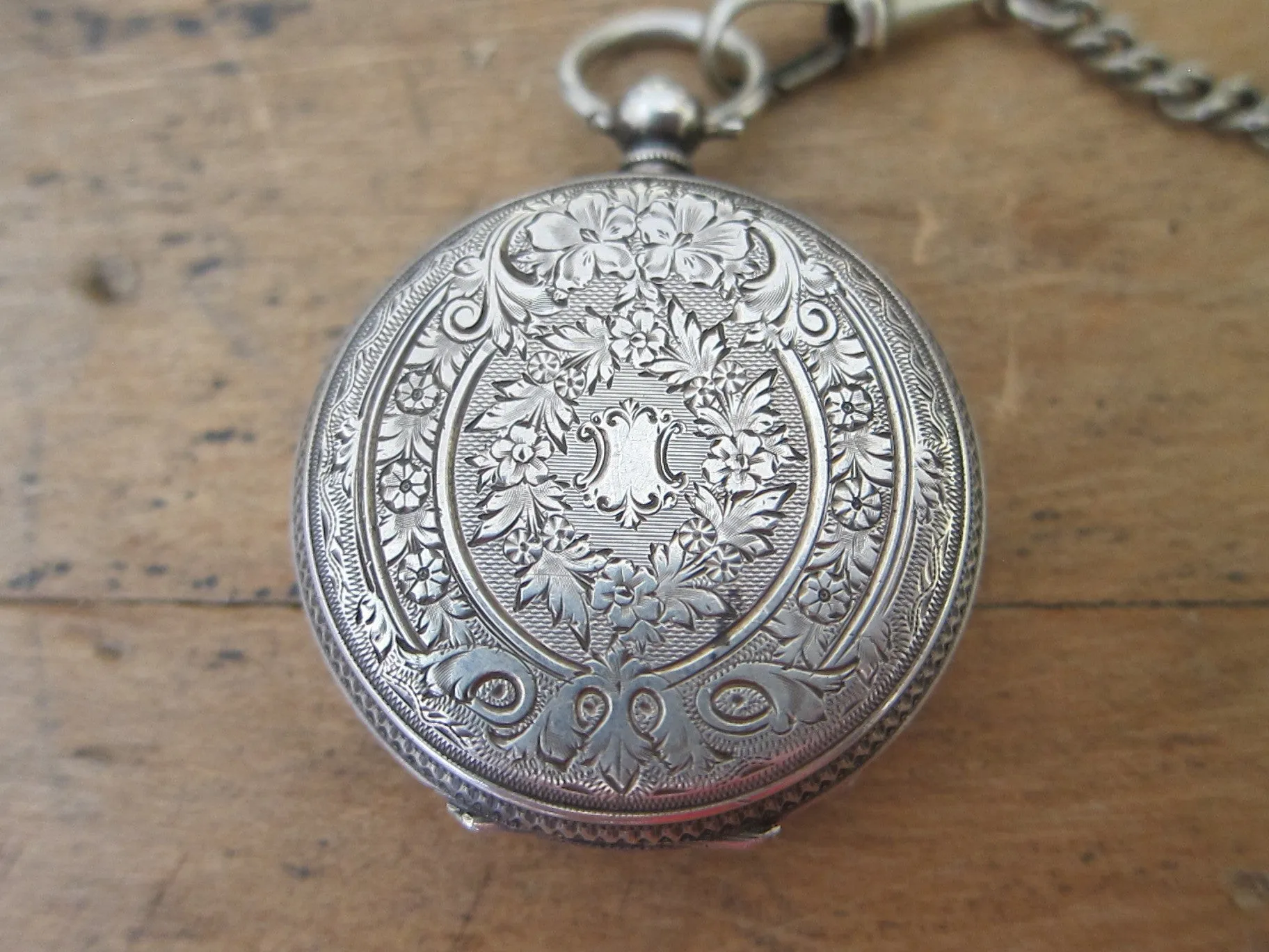 Antique Pocket Watch -  Sterling Silver - 1912