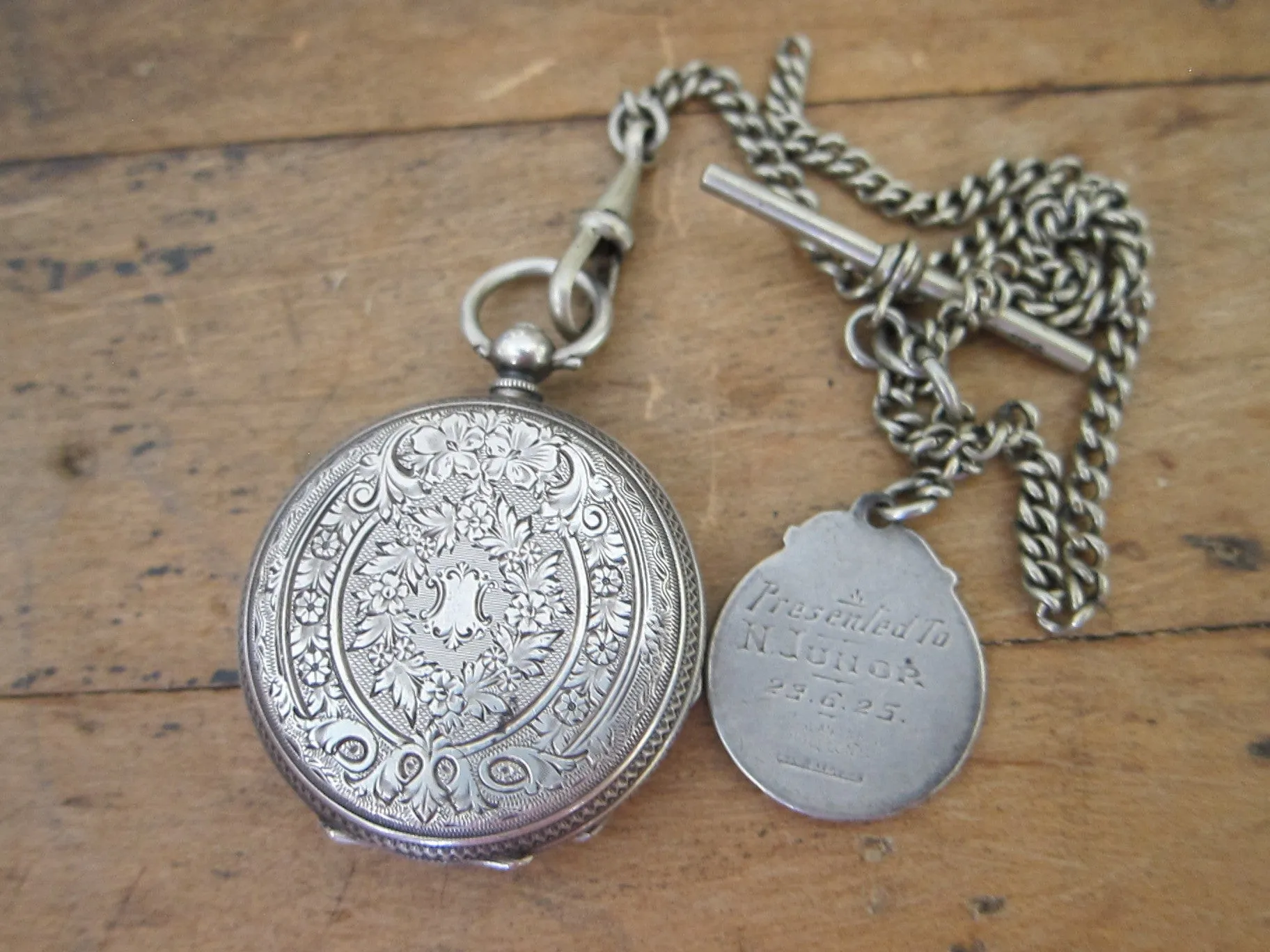 Antique Pocket Watch -  Sterling Silver - 1912