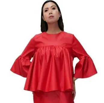 Baby Doll Faux Leather Top