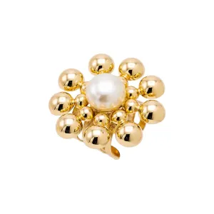 Beaded Ball X Pearl Ring