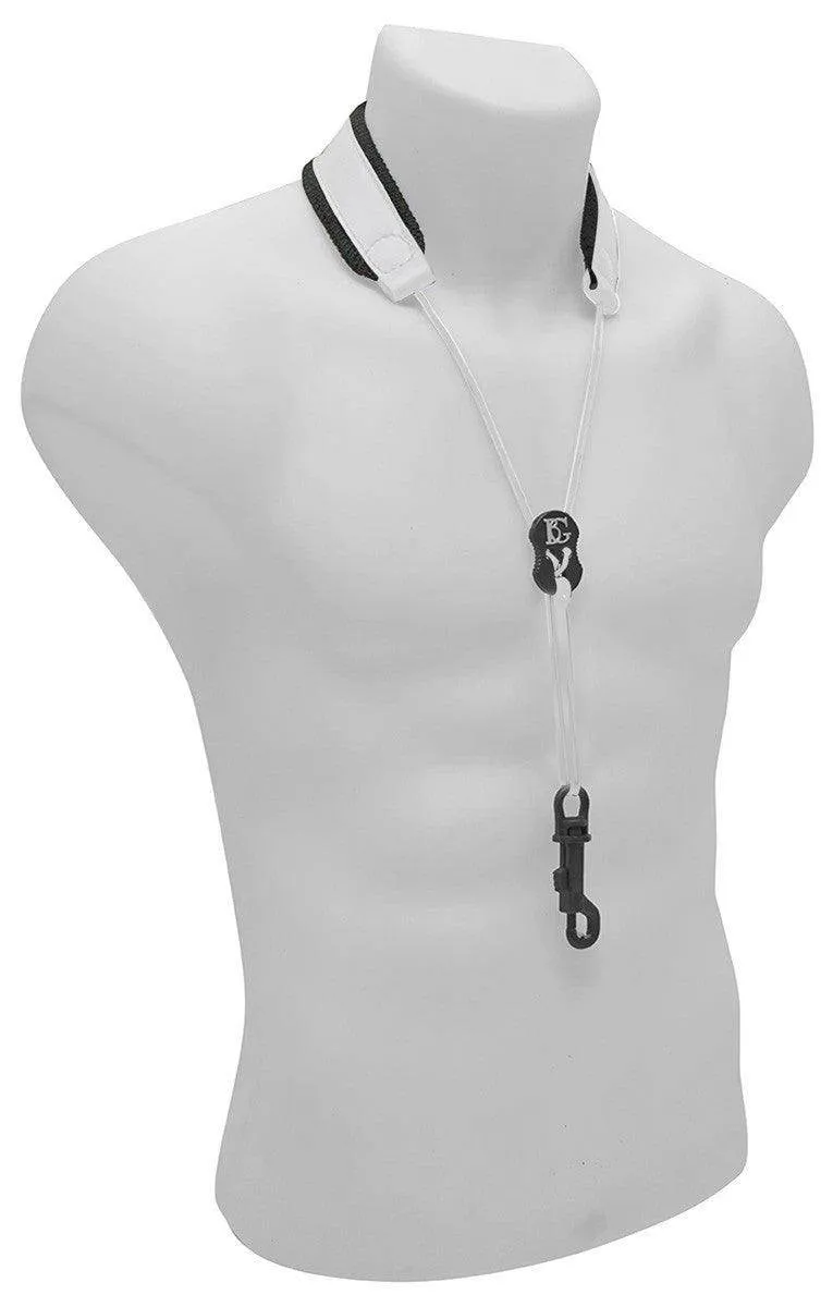 BG Saxophone Leather Strap ~ White ~ Alto, Tenor Sax