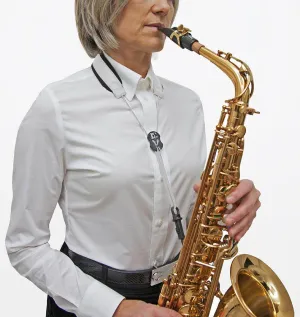 BG Saxophone Leather Strap ~ White ~ Alto, Tenor Sax