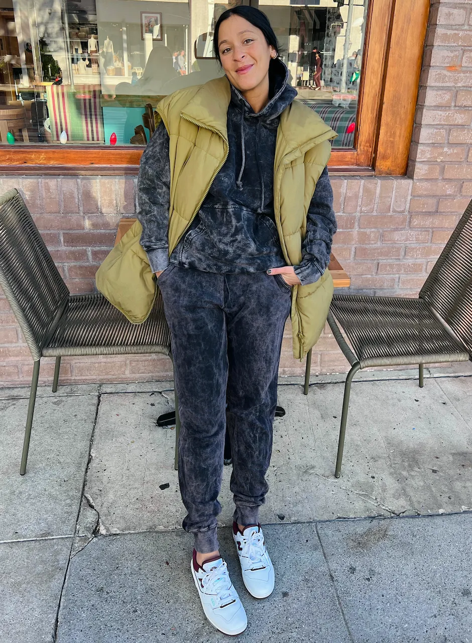 Black Acid Wash Joggers