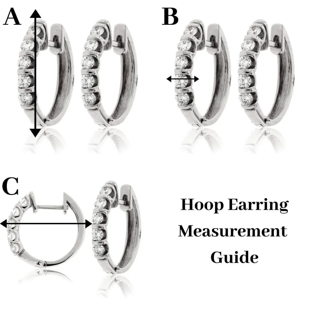 Black Plated White Gold with Black Diamond Inside Out Hoop Earrings