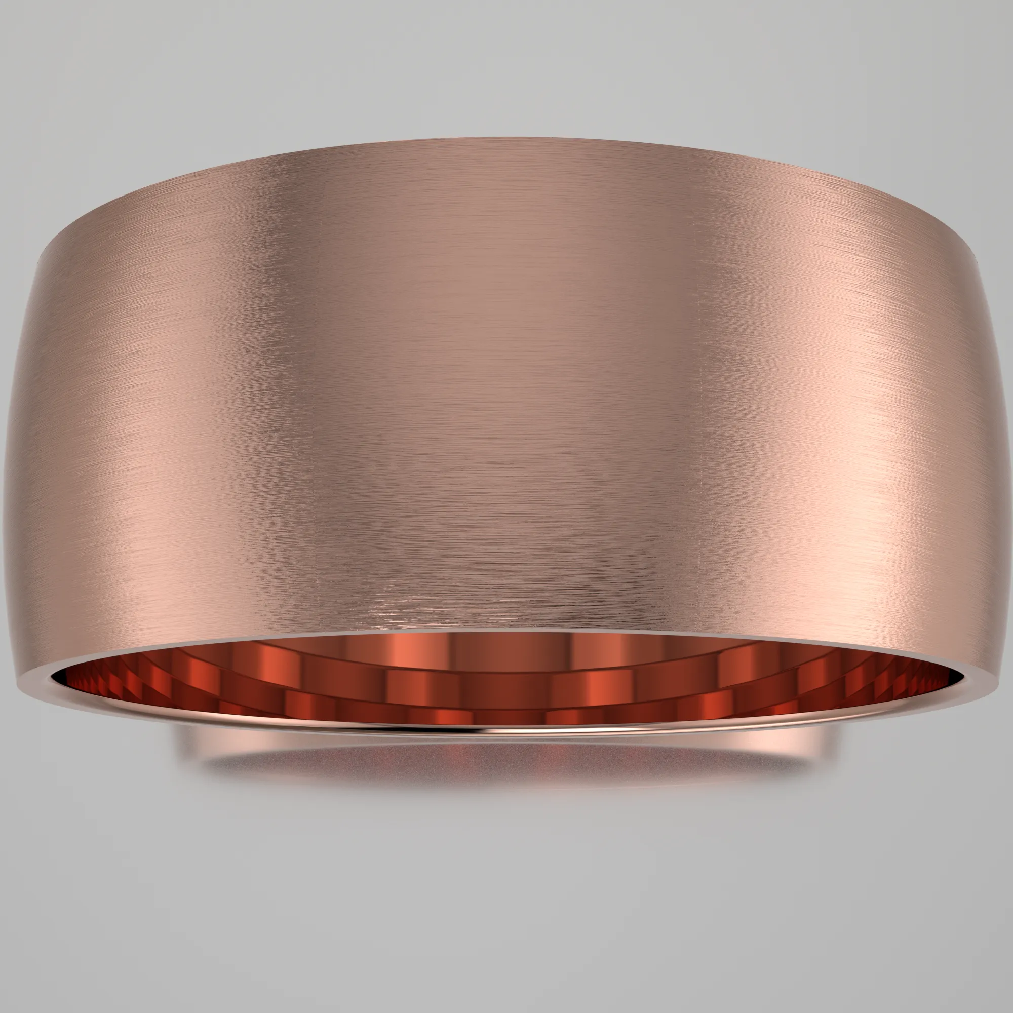 Brushed Rose Gold 10mm Domed Wedding Band