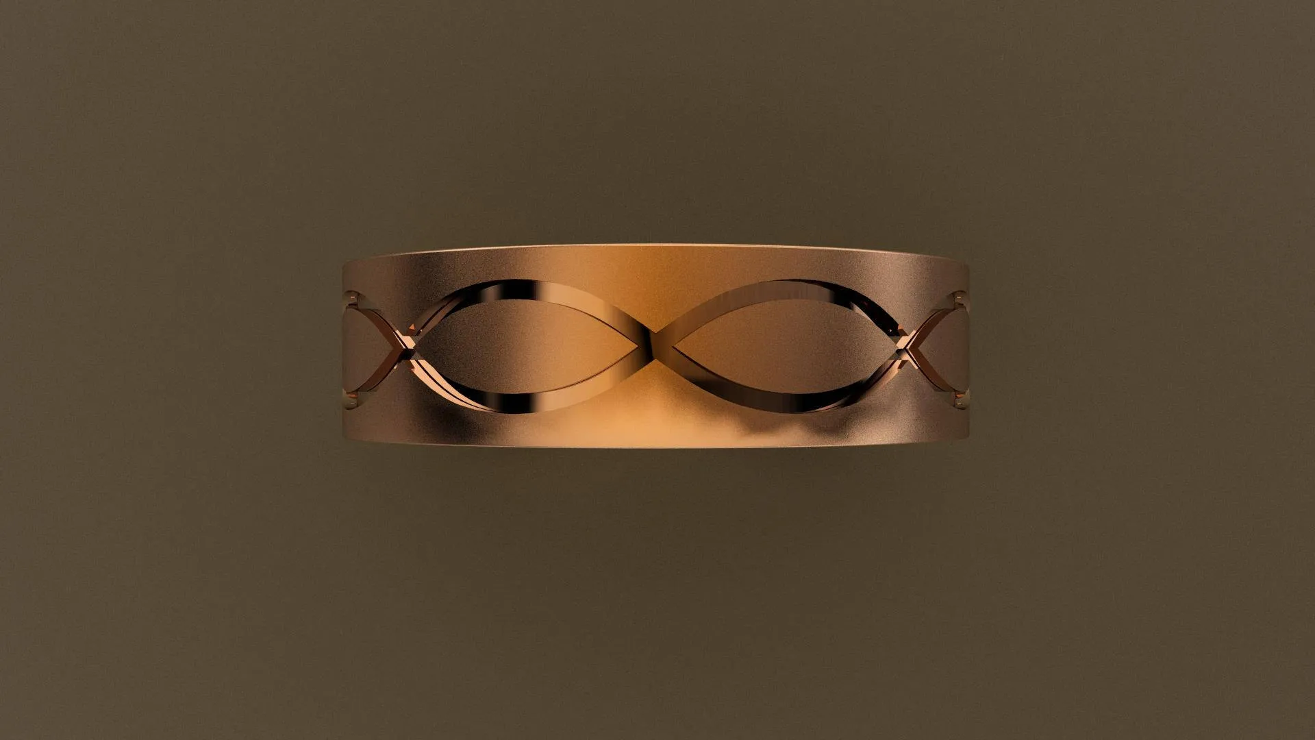 Brushed Rose Gold 6mm Infinity Groove Wedding Band
