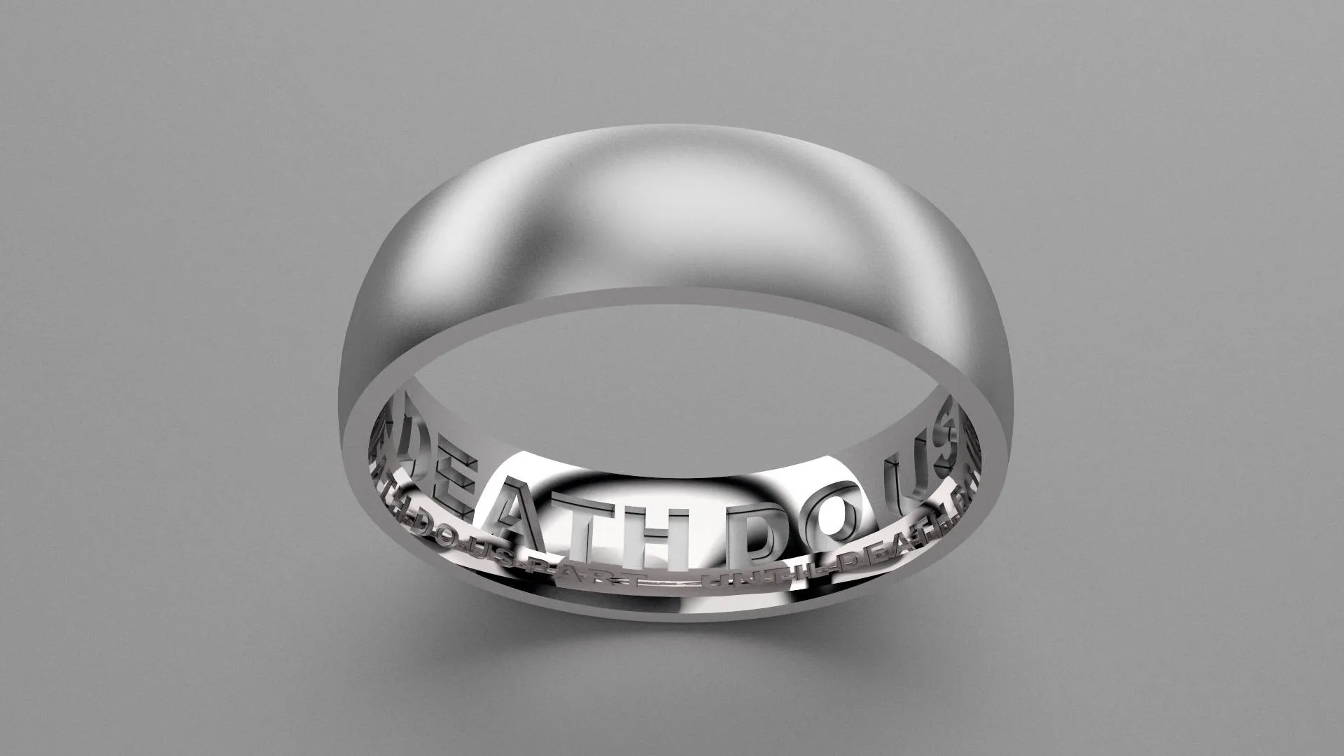 Brushed Sterling Silver 6mm Interior Message Wedding Band