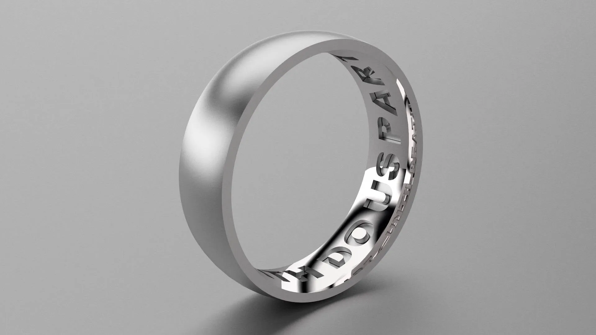 Brushed Sterling Silver 6mm Interior Message Wedding Band