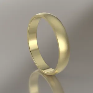 Brushed Yellow Gold 4mm Domed Wedding Band