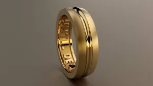 Brushed Yellow Gold 6mm Interior Message Wedding Band