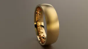 Brushed Yellow Gold 6mm Interior Message Wedding Band