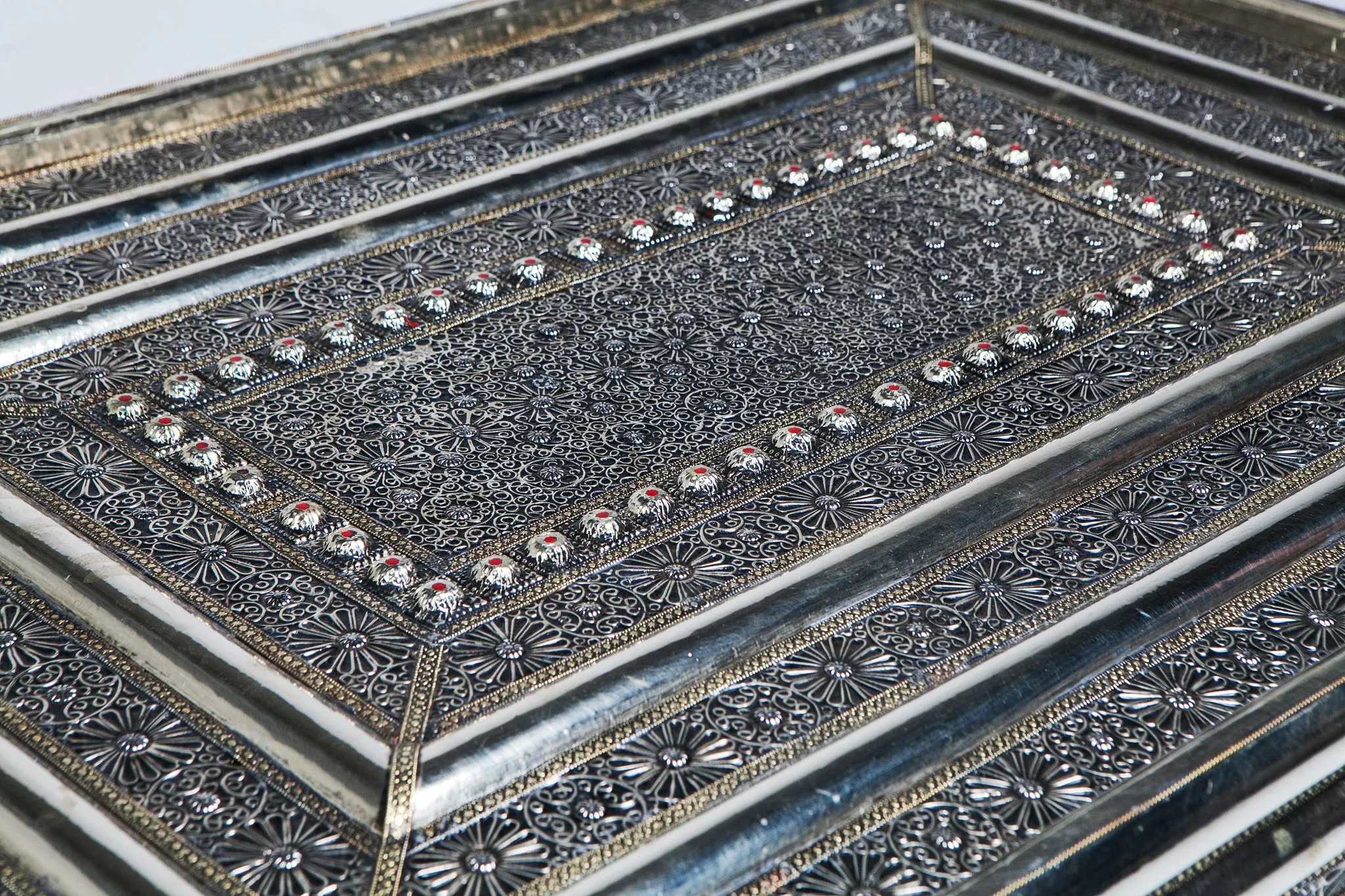 Brutalist style Silver & bronze with Genuine Leather Living Room