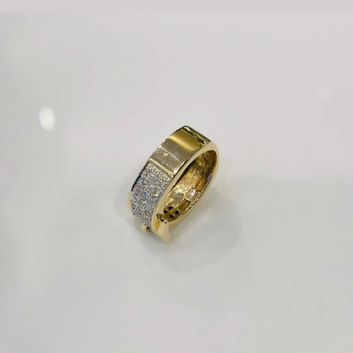 Buckle Ring with Pave Diamonds