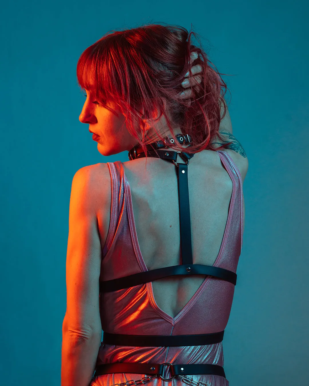 Caden chest harness faux or leather
