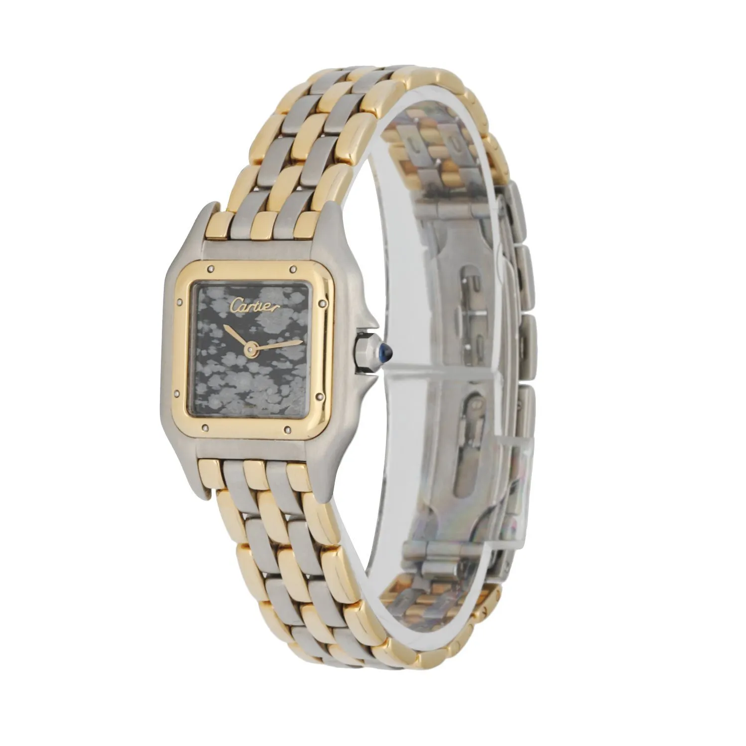 Cartier Panthere Three Row Quartz Obsidian Dial Ladies Watch