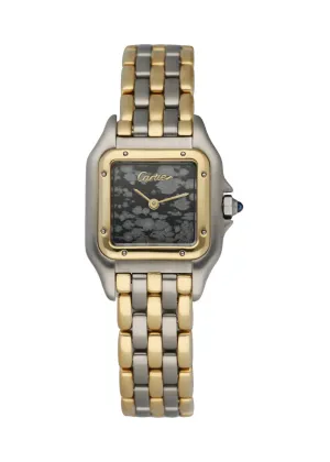 Cartier Panthere Three Row Quartz Obsidian Dial Ladies Watch