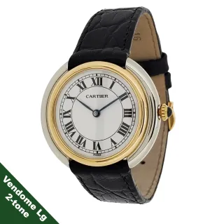 Cartier Paris Vendome LC 2-Tone Large Watch 34mm Manual wind ,Circa 1973-1976