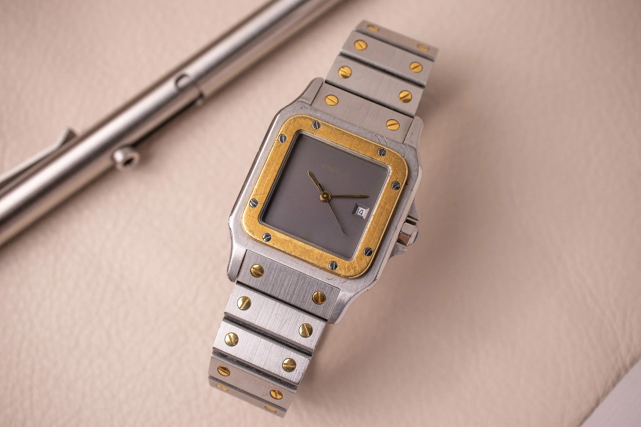 Cartier Santos Carrée Slate Grey Dial 2961