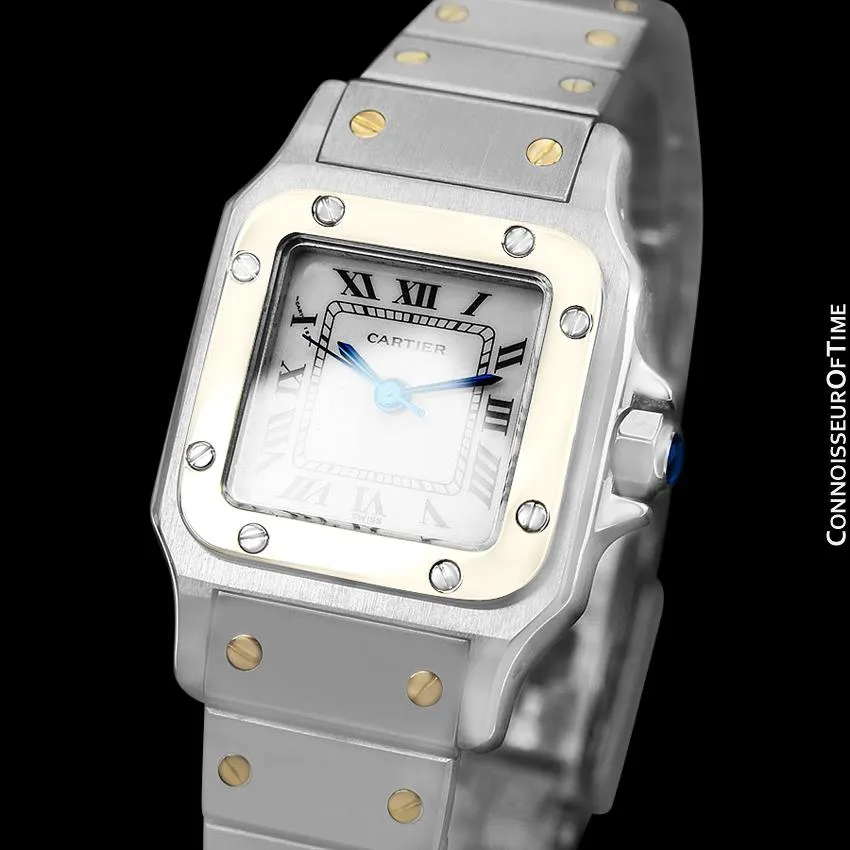 Cartier Santos Ladies Two-Tone Automatic Bracelet Watch - Stainless Steel & 18K Gold