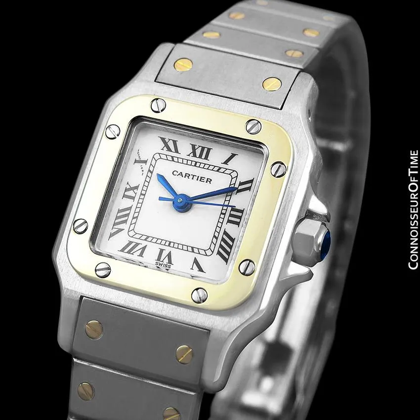 Cartier Santos Ladies Two-Tone Automatic Bracelet Watch - Stainless Steel & 18K Gold