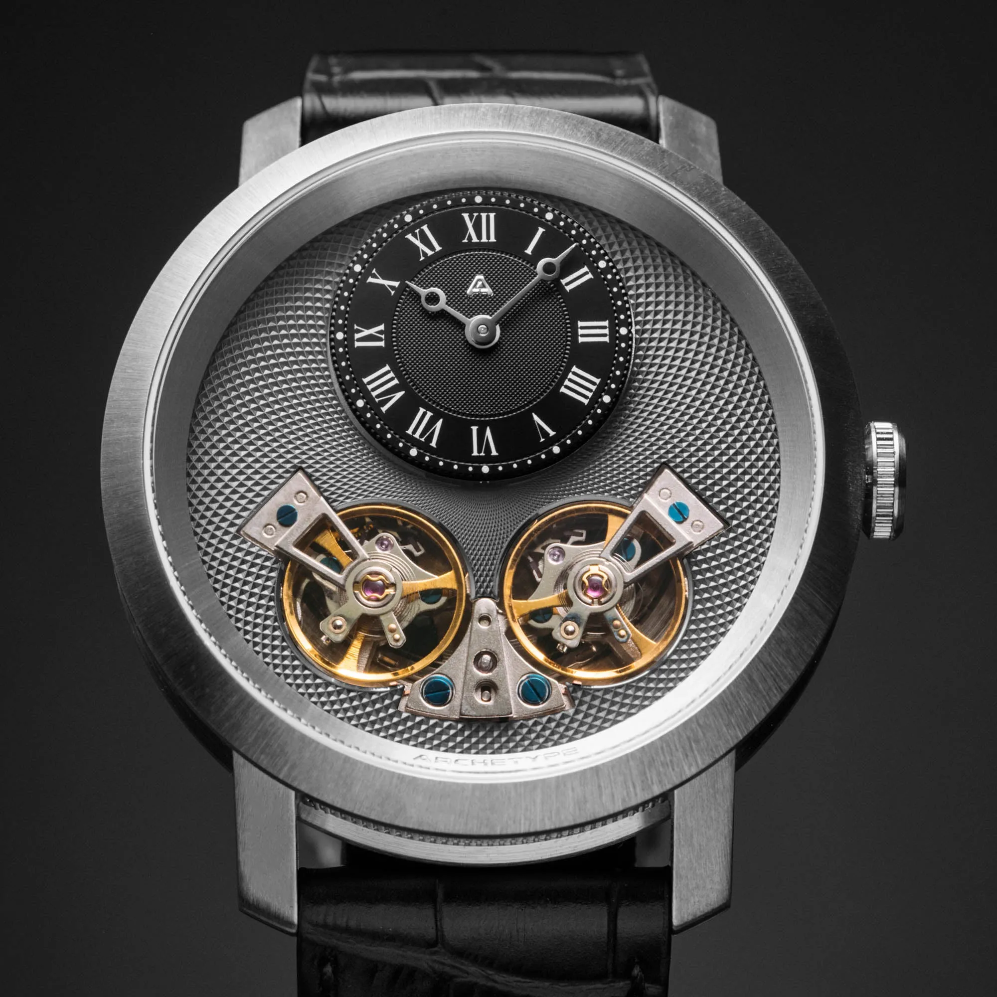 Caspian Automatic Silver Gunmetal Black
