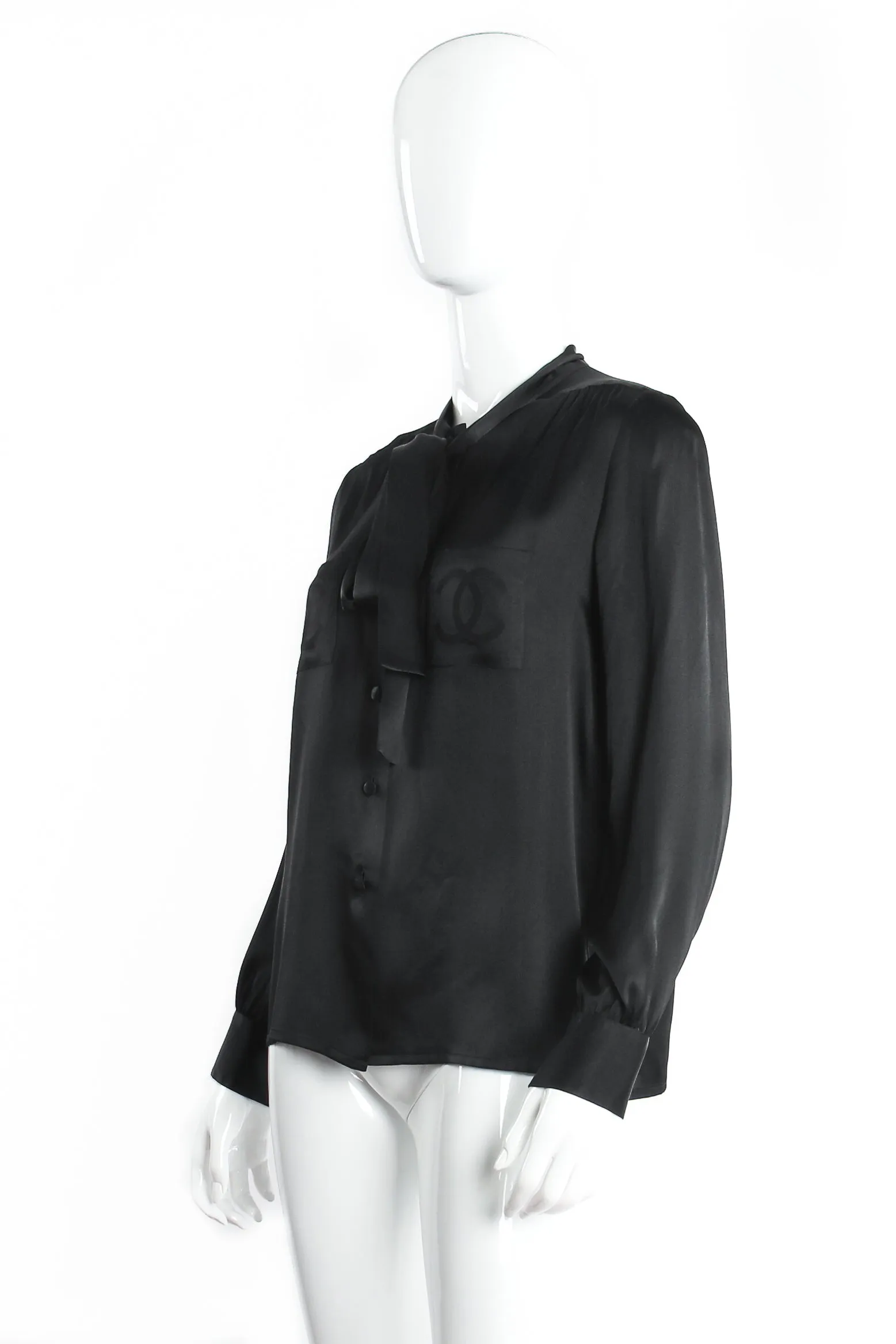 CC Pocket Tie Neck Blouse