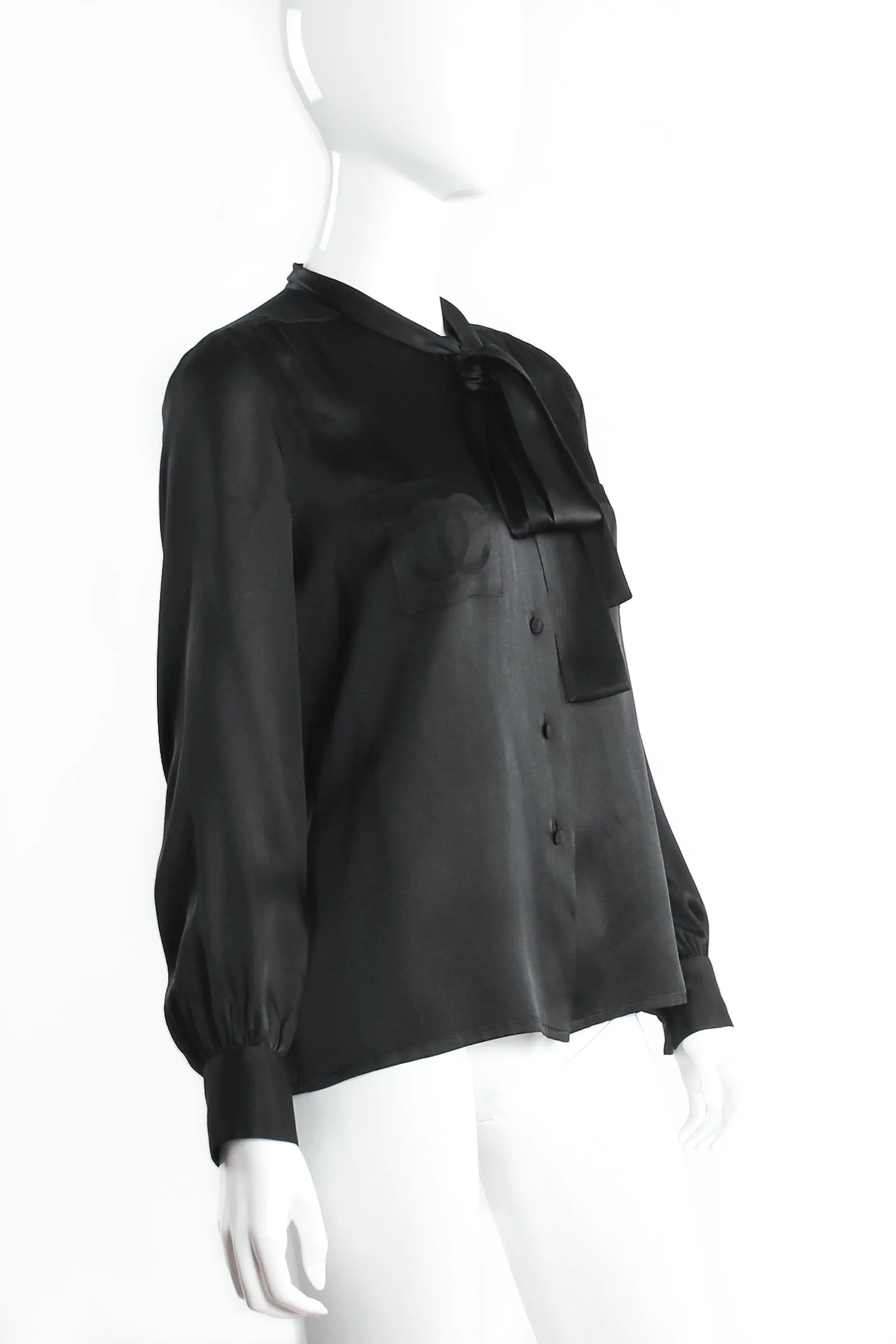 CC Pocket Tie Neck Blouse