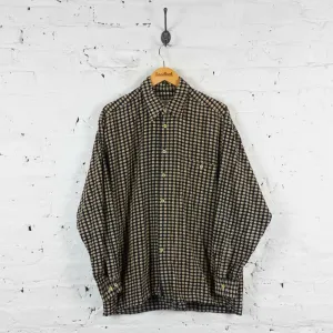 Check Corduroy Shirt - Black/Beige - XL