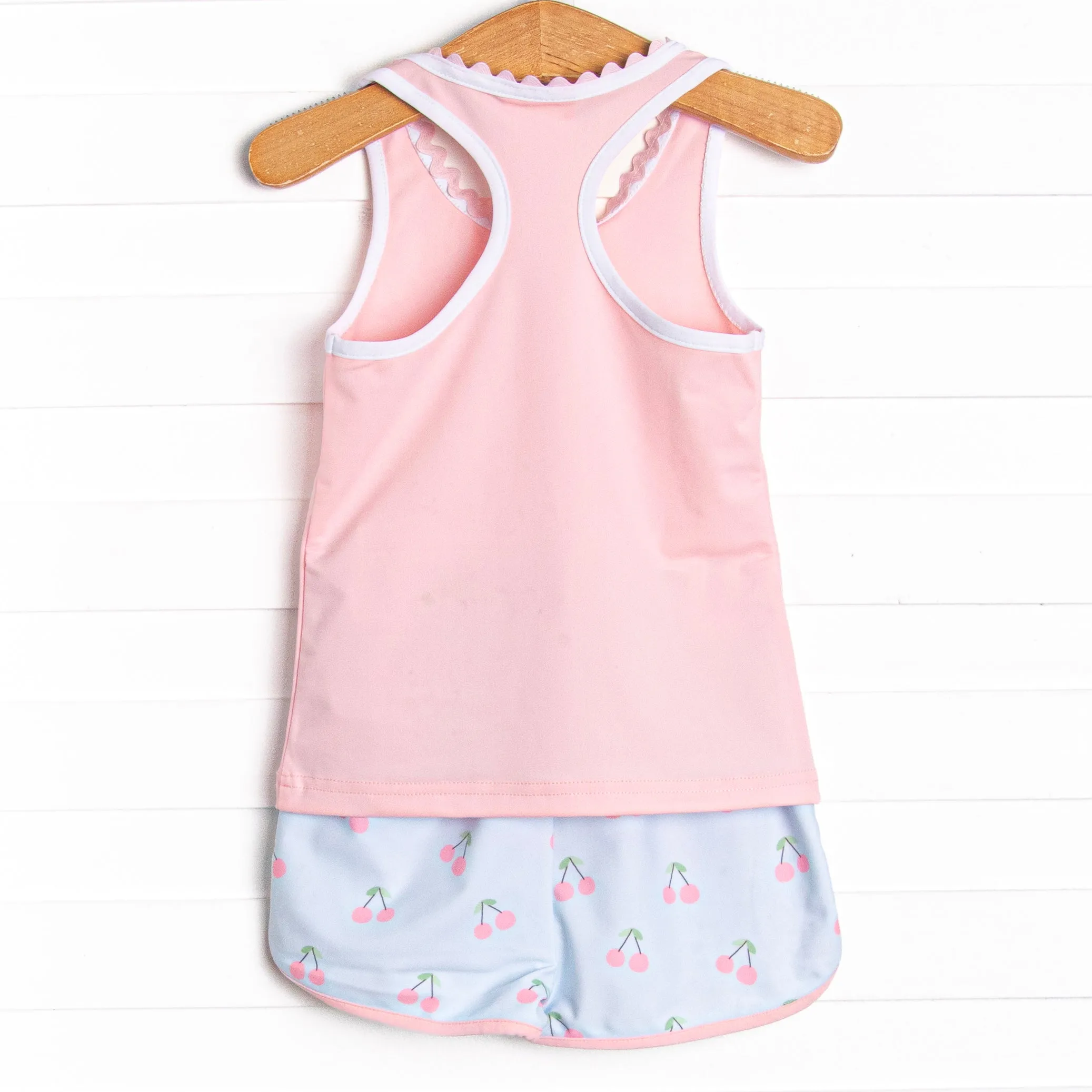 Cherry Fun Racerback Short Set, Pink