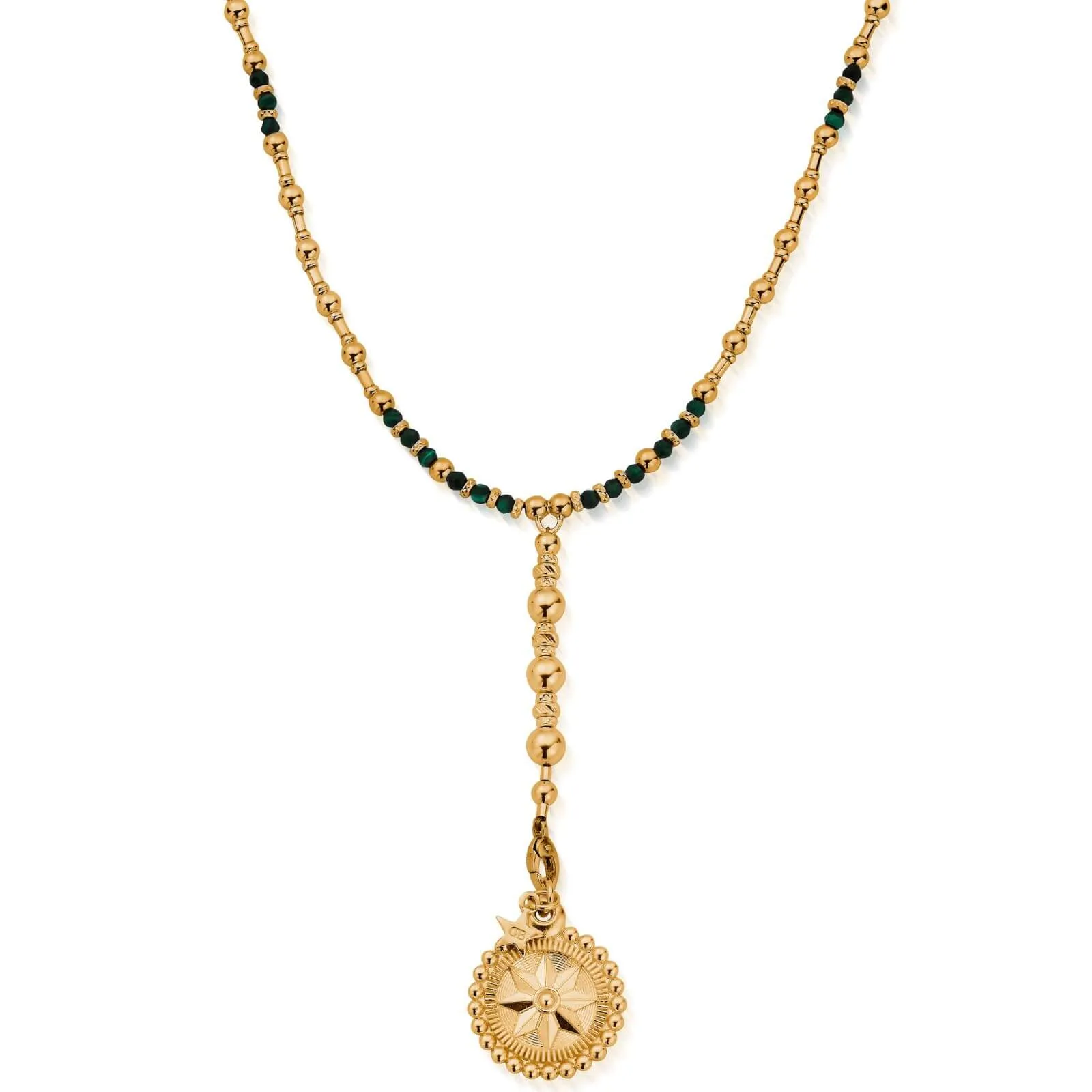 ChloBo The Free Spirit Malachite Lariat Necklace - Gold