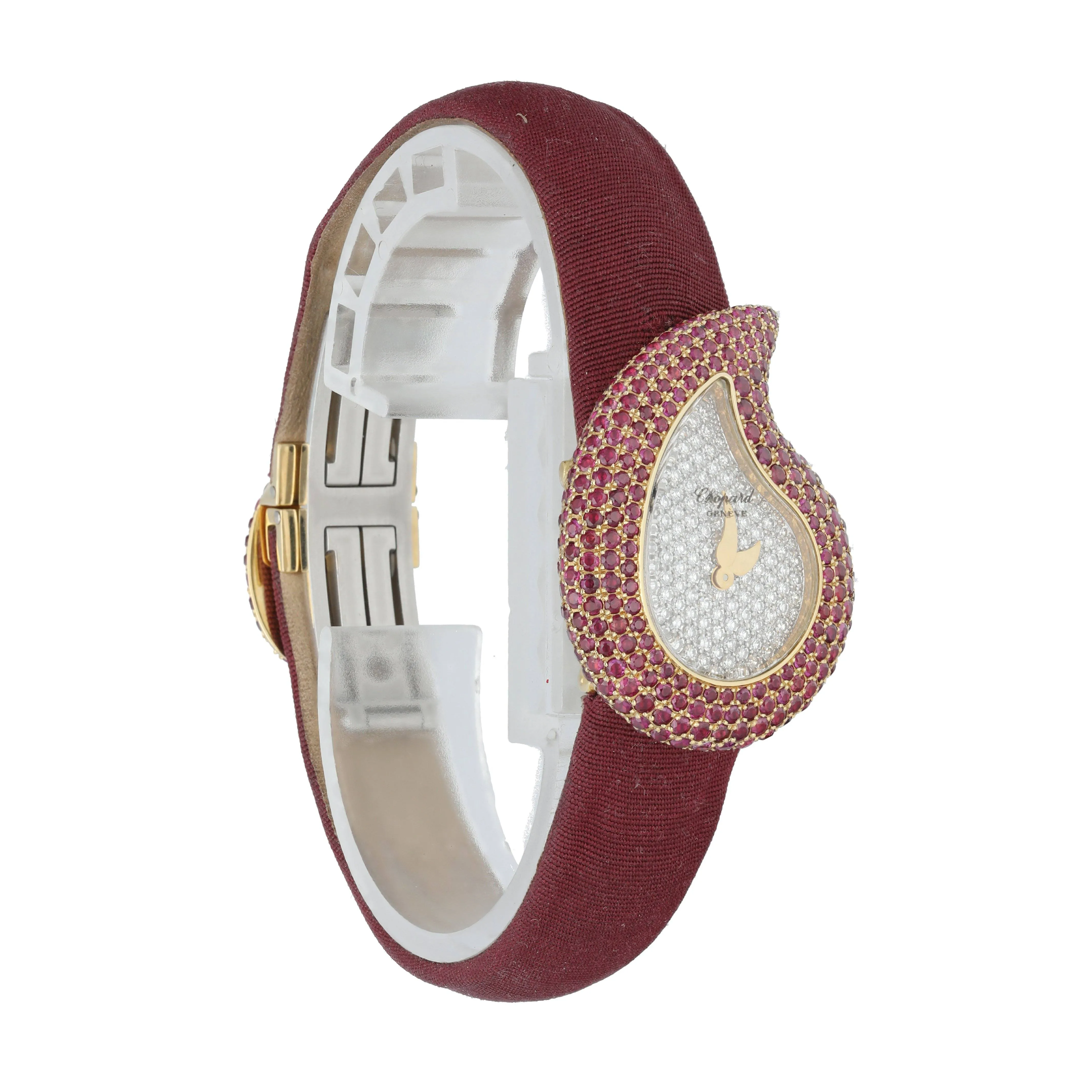 Chopard Rubys Diamonds Dial 18k Yellow Gold Ladies Watch