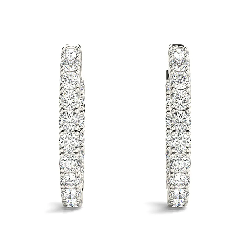 Classic 6.00 ctw Diamond Hoop Earrings Inside-Out