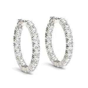 Classic 6.00 ctw Diamond Hoop Earrings Inside-Out