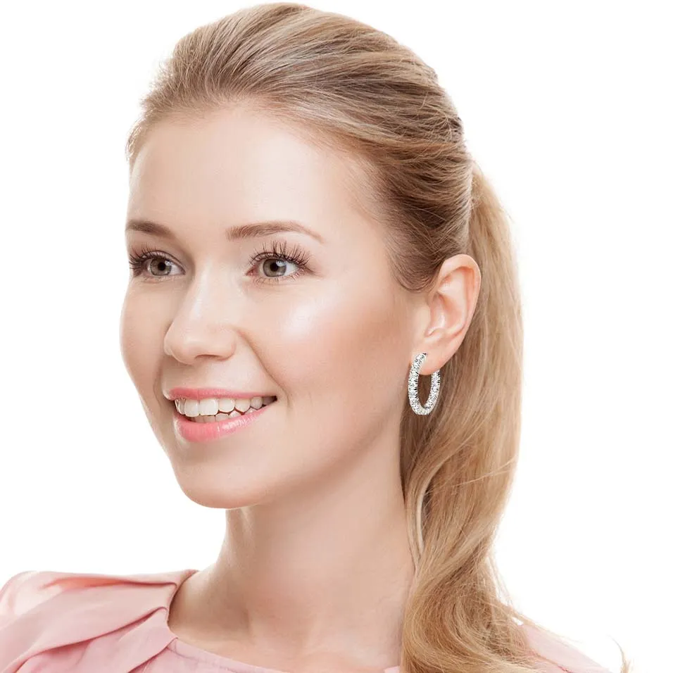 Classic 6.00 ctw Diamond Hoop Earrings Inside-Out