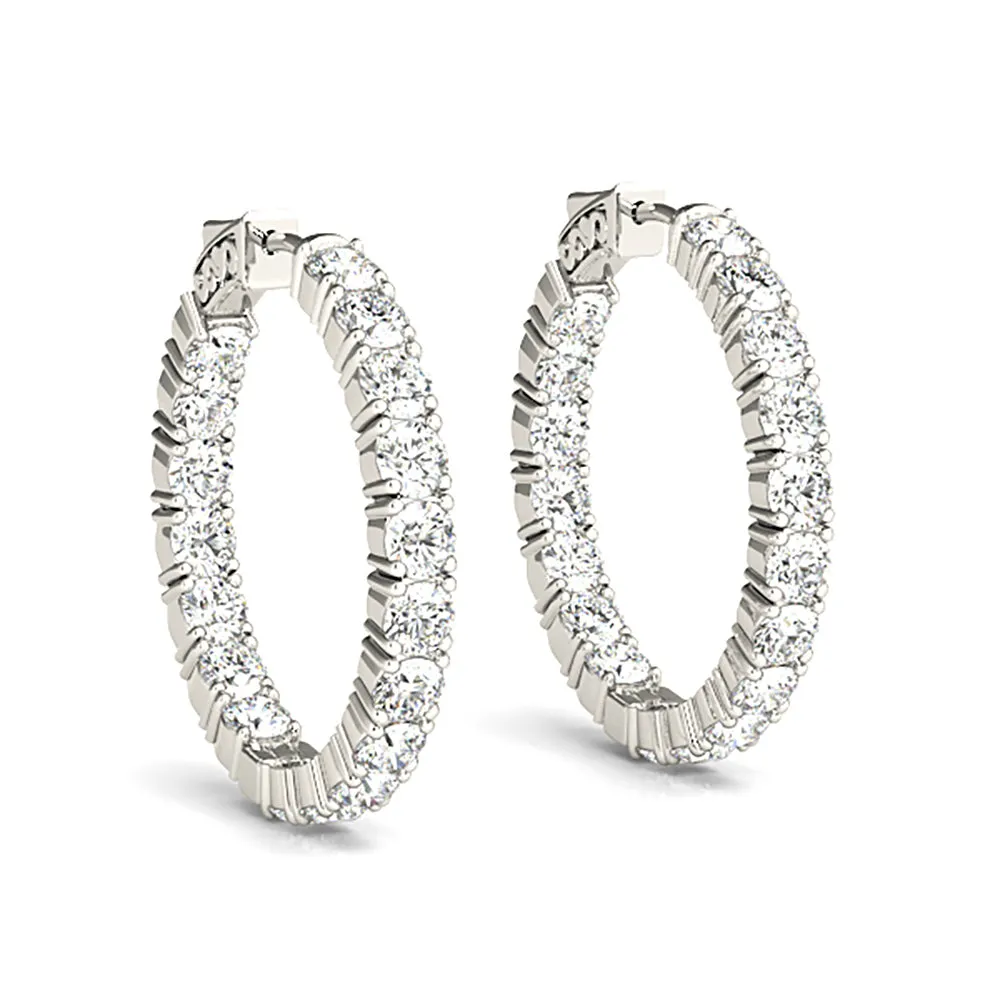 Classic 6.00 ctw Diamond Hoop Earrings Inside-Out