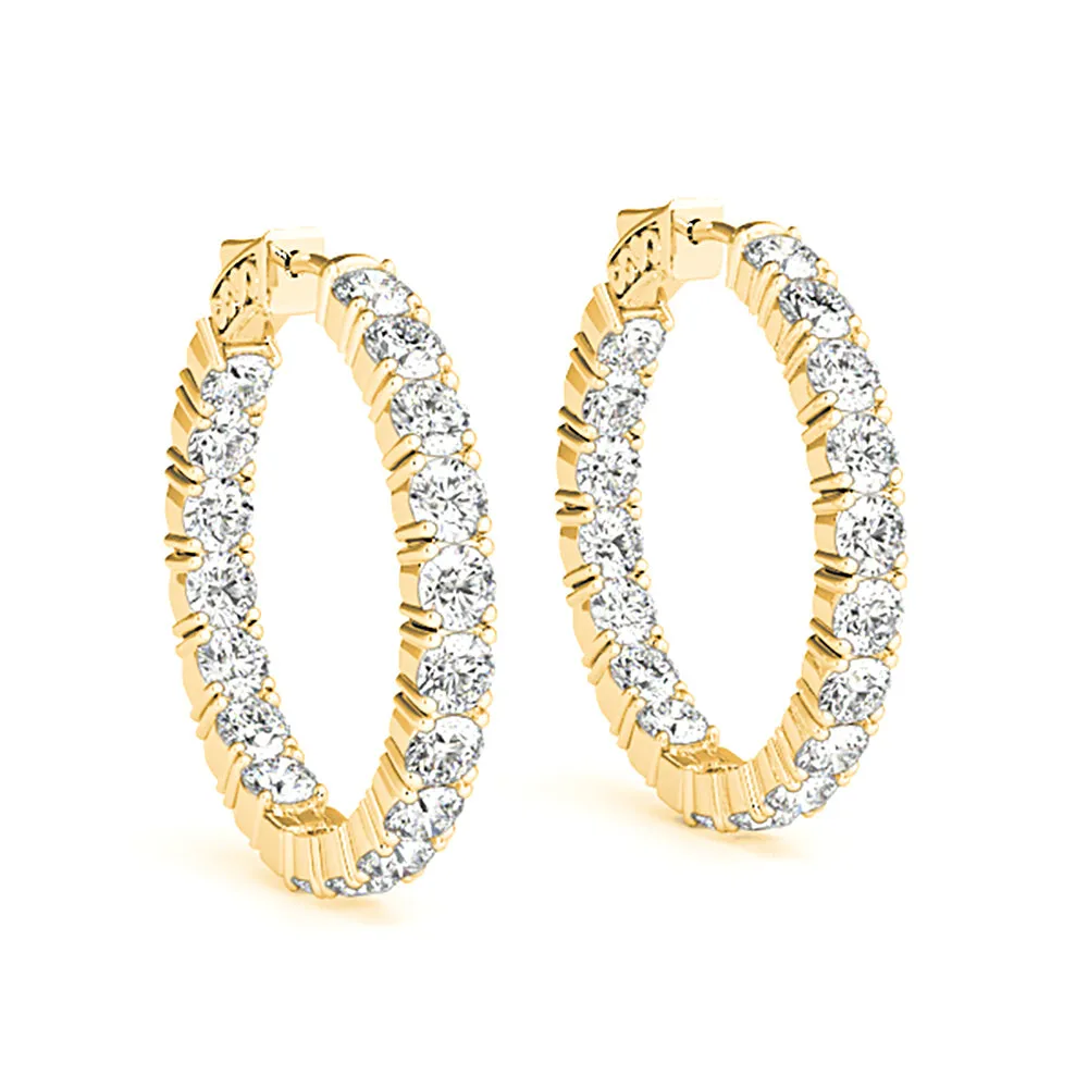 Classic 6.00 ctw Diamond Hoop Earrings Inside-Out